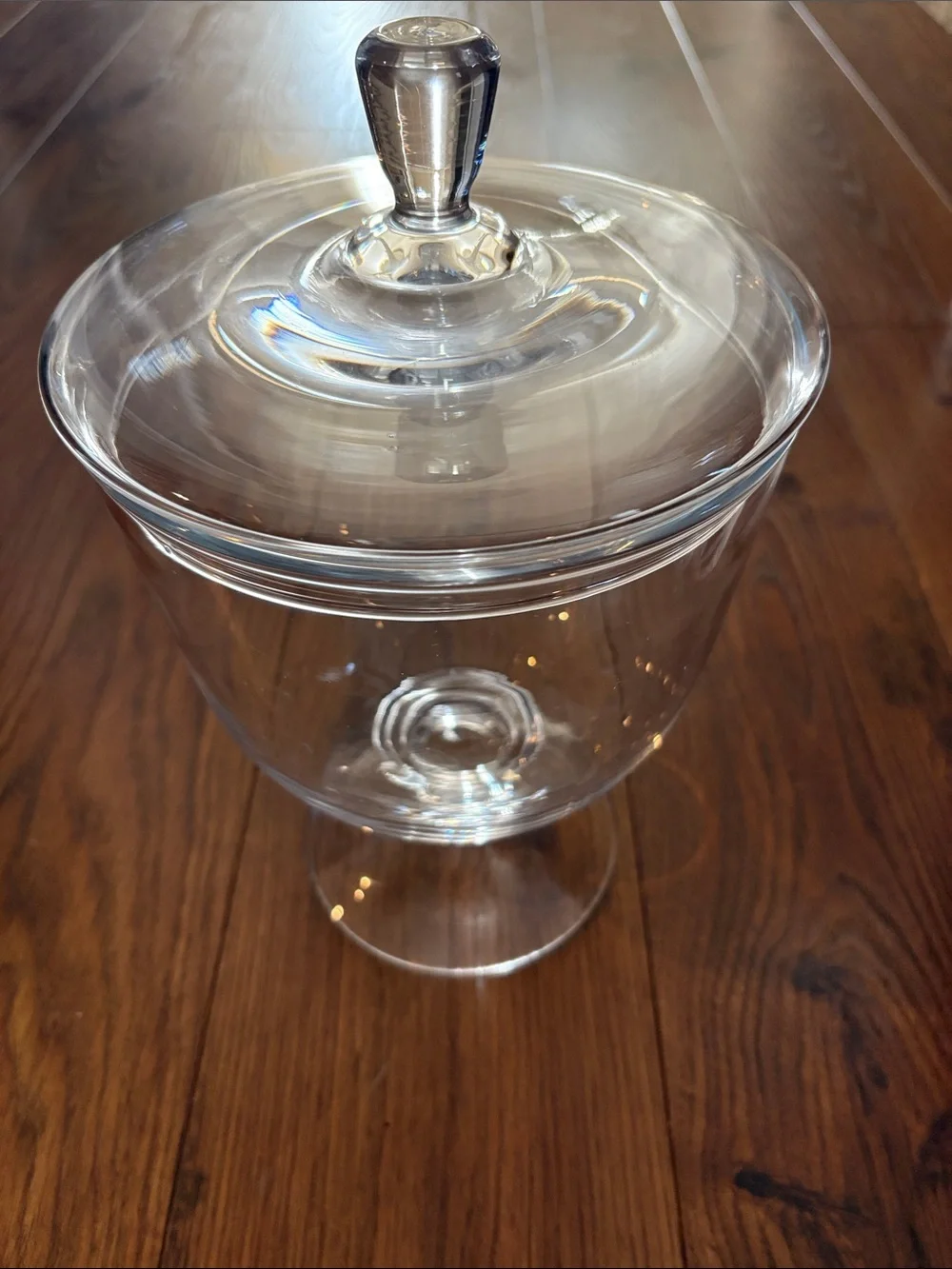 Clear Glass Covered Pedestal Candy Jar - Transparent